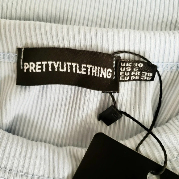 Pretty Little Things Crop Top NWT Light Blue Size 6 US - Picture 4 of 4